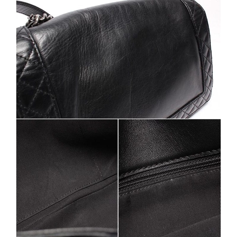 Chanel Chain Shoulder Bag Boy Chanel 28 Chain Detail Gunmetallic Matelasse