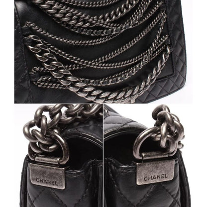 Chanel Chain Shoulder Bag Boy Chanel 28 Chain Detail Gunmetallic Matelasse