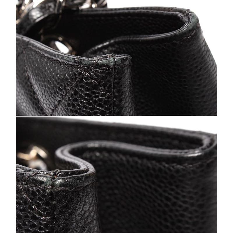 Chanel Chain Tote Bag Grand Shopping GST Silver Hardware Caviar Skin Matelasse
