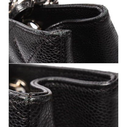 Chanel Chain Tote Bag Grand Shopping GST Silver Hardware Caviar Skin Matelasse