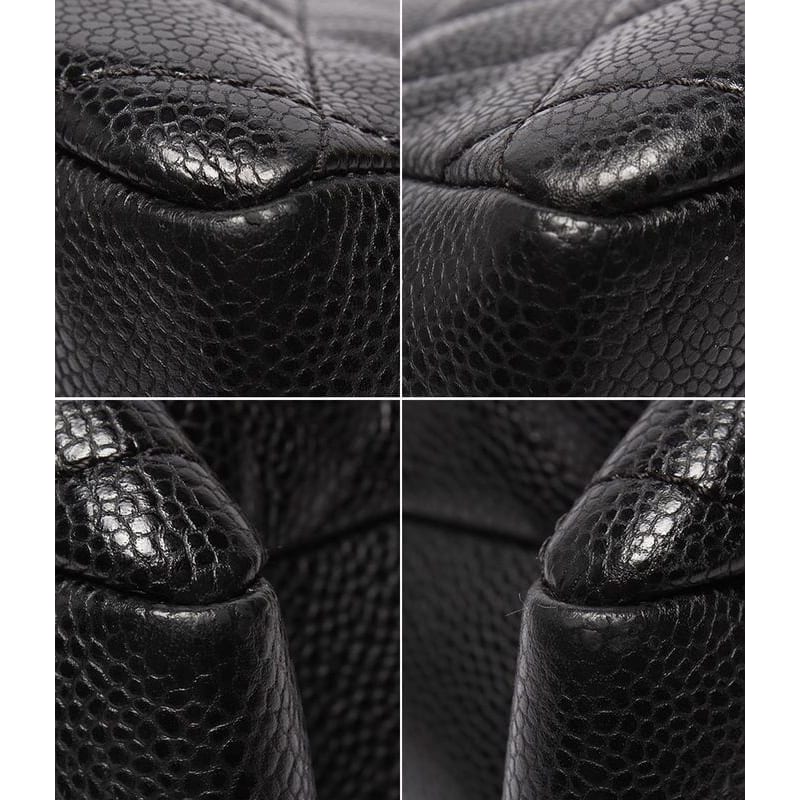 Chanel Chain Tote Bag Grand Shopping GST Silver Hardware Caviar Skin Matelasse