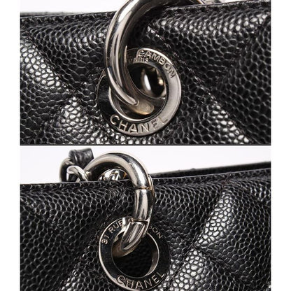 Chanel Chain Tote Bag Grand Shopping GST Silver Hardware Caviar Skin Matelasse