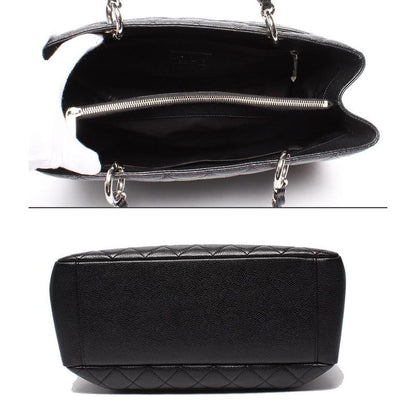 Chanel Chain Tote Bag Grand Shopping GST Silver Hardware Caviar Skin Matelasse