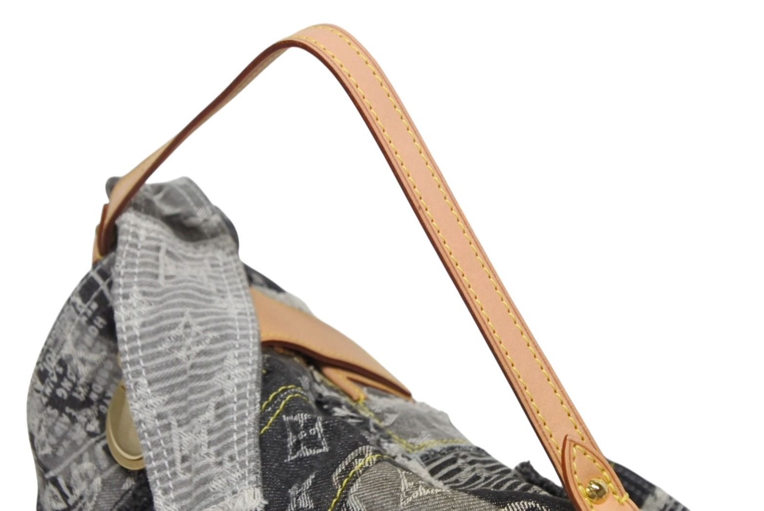 Louis Vuitton Monogram Denim Patchwork Posty Messenger Bag Gray — view 4