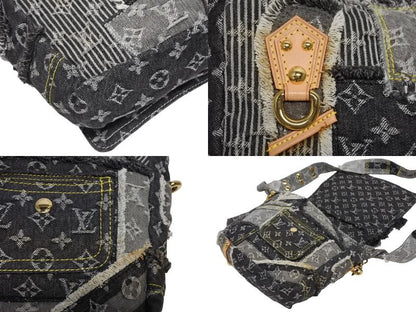Louis Vuitton Monogram Denim Patchwork Posty Messenger Bag Gray — view 7