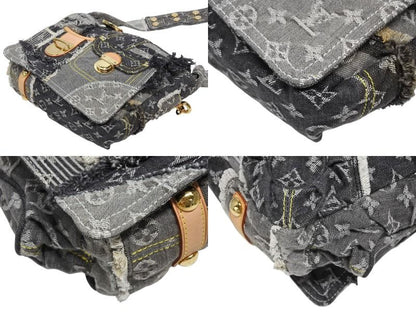 Louis Vuitton Monogram Denim Patchwork Posty Messenger Bag Gray — view 6