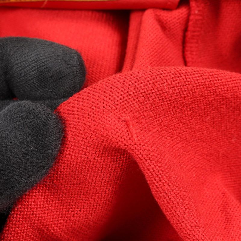 Hermes Knit Red Silk Cotton Scarf Shirt