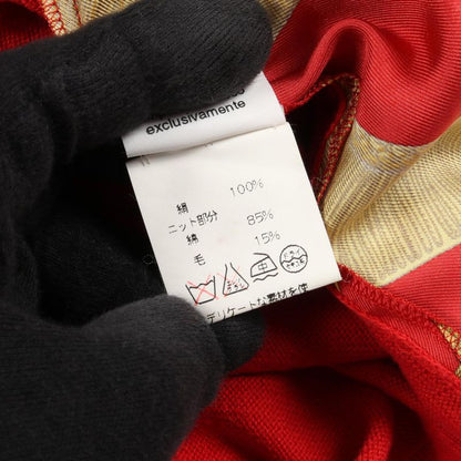 Hermes Knit Red Silk Cotton Scarf Shirt