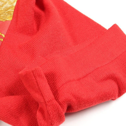 Hermes Knit Red Silk Cotton Scarf Shirt