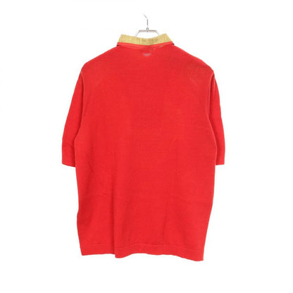 Hermes Knit Red Silk Cotton Scarf Shirt