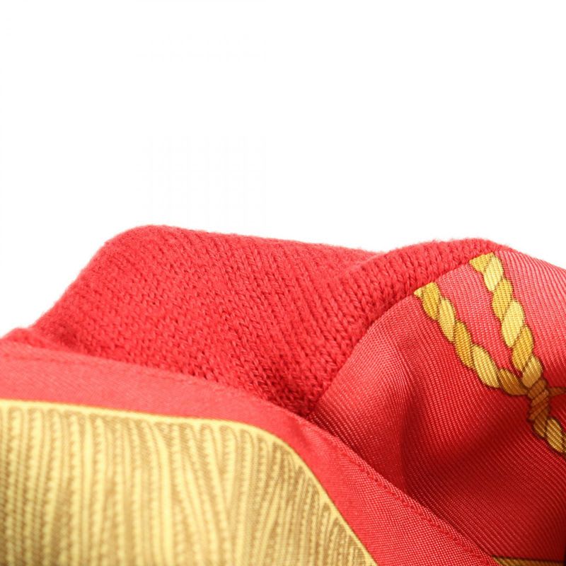 Hermes Knit Red Silk Cotton Scarf Shirt
