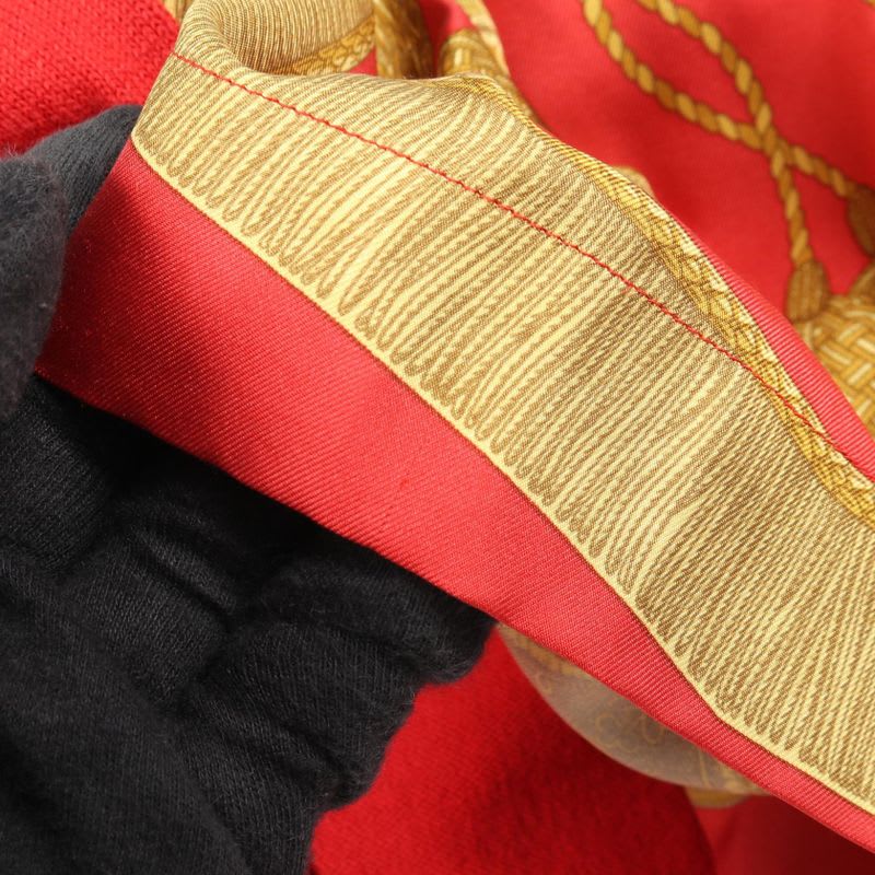 Hermes Knit Red Silk Cotton Scarf Shirt