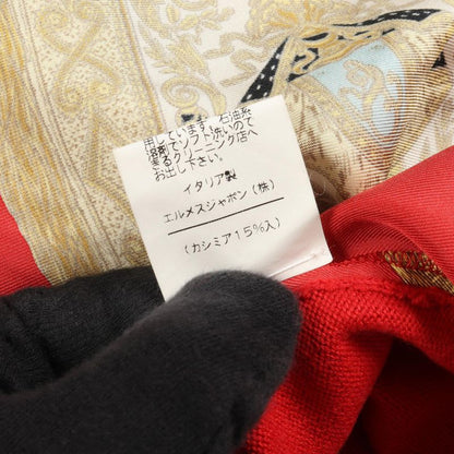 Hermes Knit Red Silk Cotton Scarf Shirt