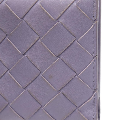 Bottega Veneta Bifold Wallet Intrecciato Purple Leather