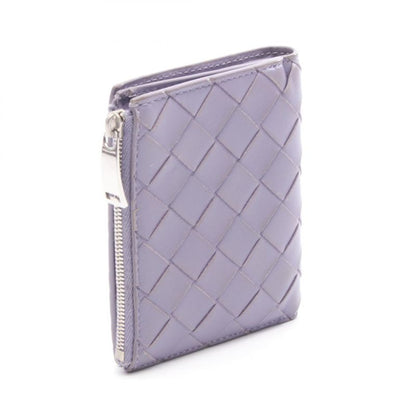 Bottega Veneta Bifold Wallet Intrecciato Purple Leather
