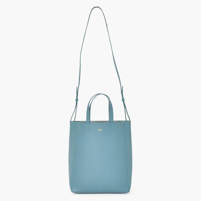 Celine Vertical Cabas Mall 2-Way Tote Bag Blue Celadon Calfskin Gold — view 2