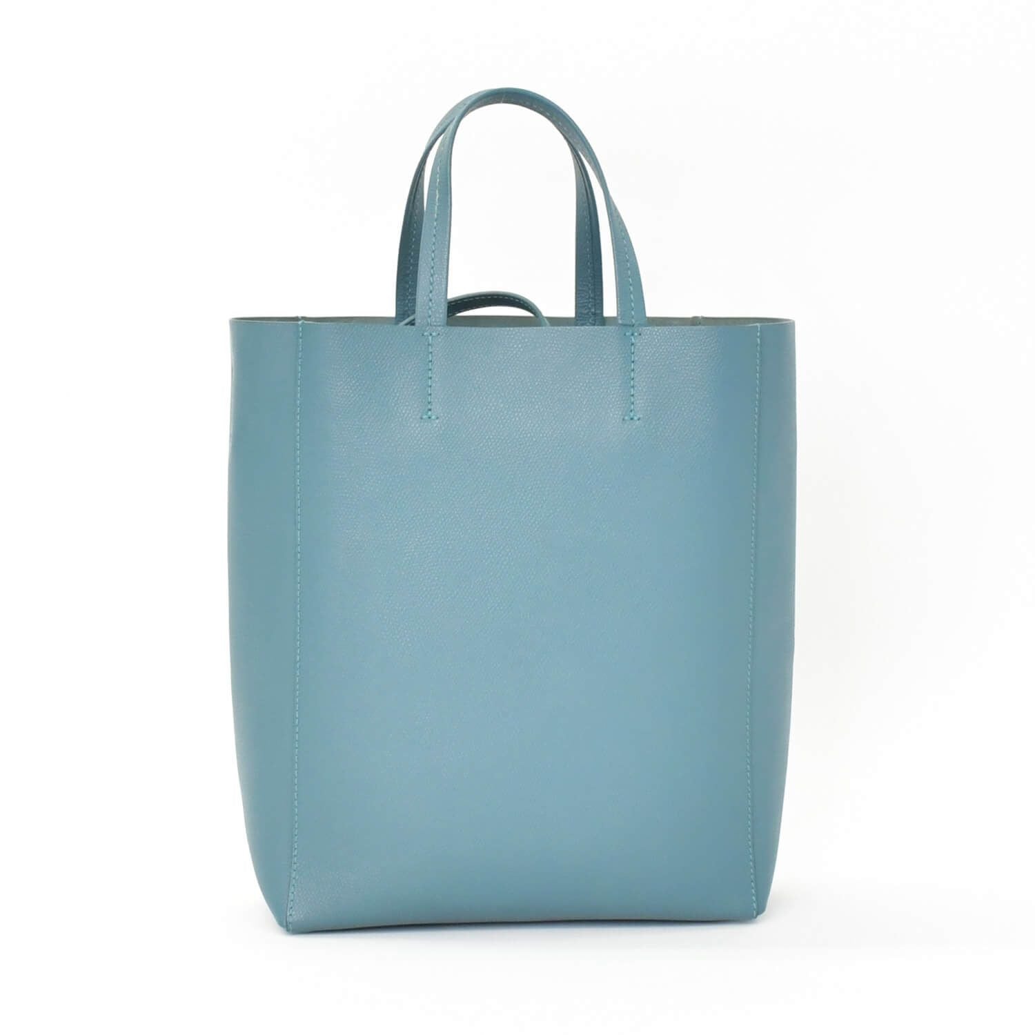 Celine Vertical Cabas Mall 2-Way Tote Bag Blue Celadon Calfskin Gold — view 4