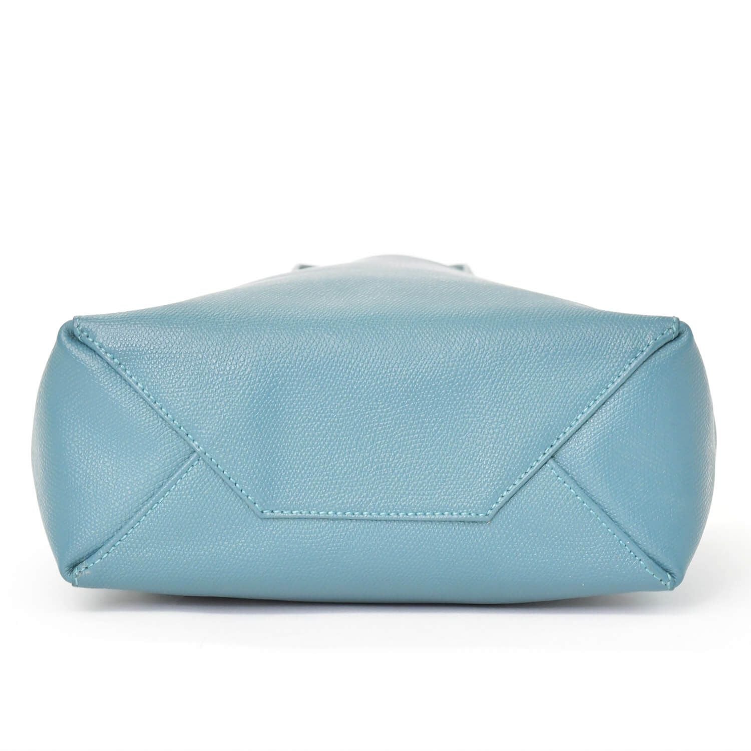 Celine Vertical Cabas Mall 2-Way Tote Bag Blue Celadon Calfskin Gold — view 7