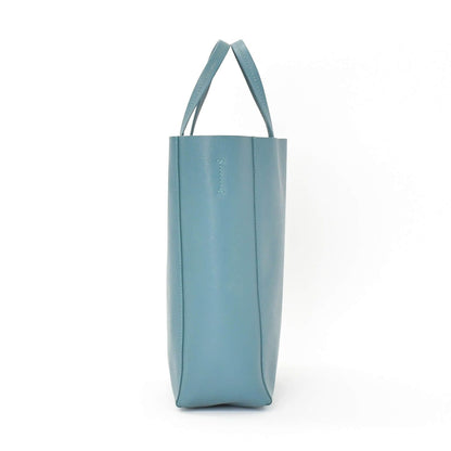Celine Vertical Cabas Mall 2-Way Tote Bag Blue Celadon Calfskin Gold — view 5
