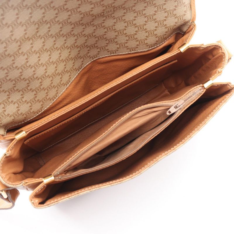 Celine Shoulder Bag Macadam Beige Leather