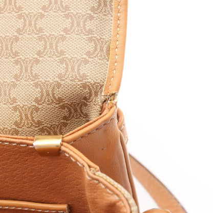 Celine Shoulder Bag Macadam Beige Leather