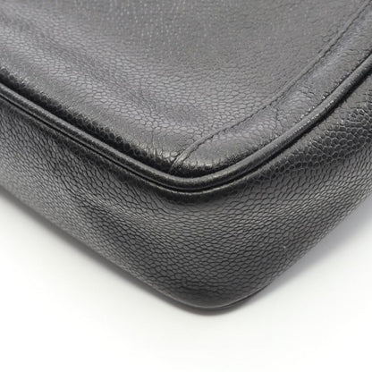 Chanel Shoulder Bag Black Leather Calfskin Chain