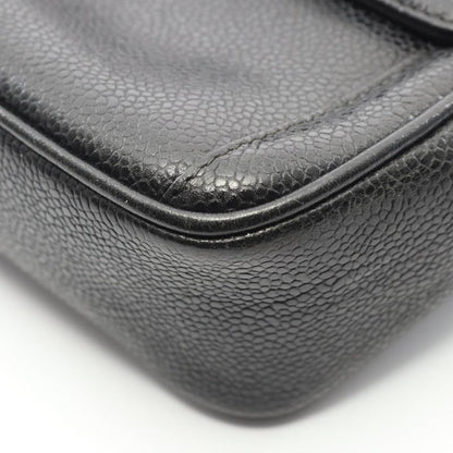 Chanel Shoulder Bag Black Leather Calfskin Chain