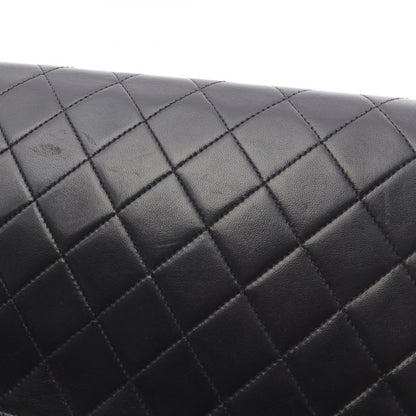 Chanel Shoulder Bag Quilted Full Flap Black Lambskin Push Lock