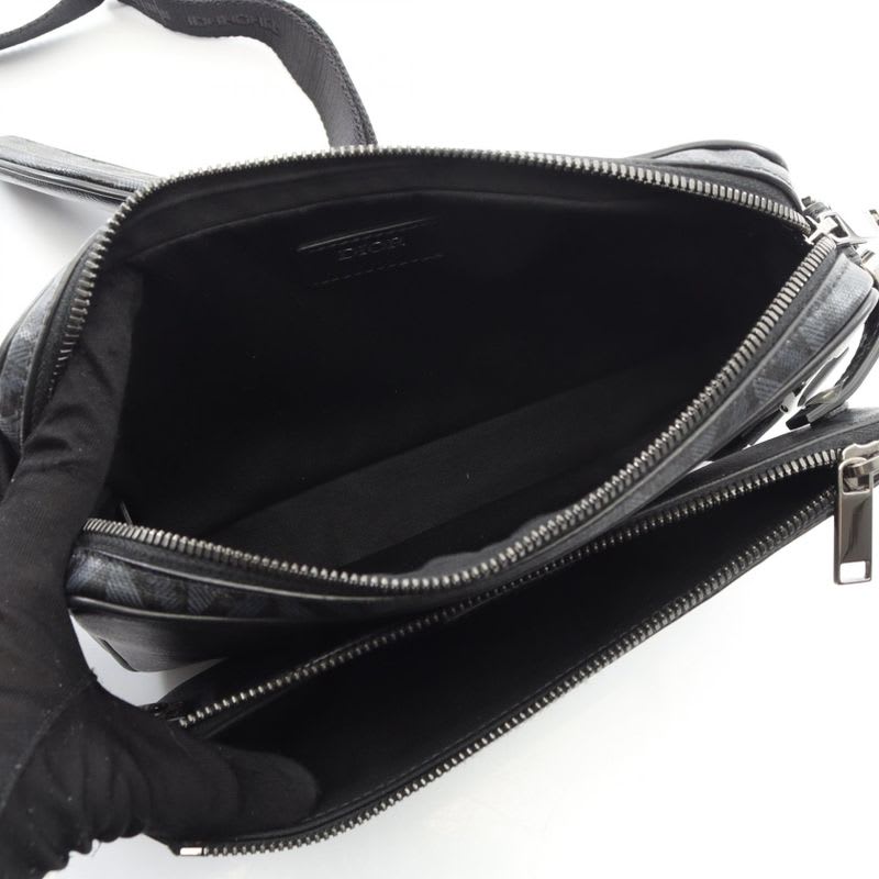 Dior CD Diamond Black Leather Saddle