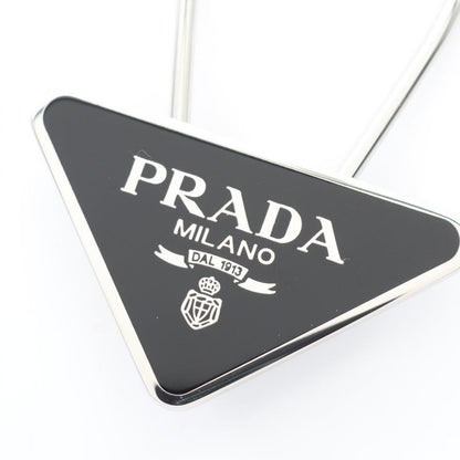 Prada Key Holder Triangle Logo 2 Af0002 Black Other Trial Chain