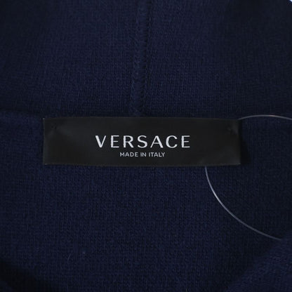 Versace Medusa Logo Pile Jacquard Cashmere Blend Wool Knit Pullover Parka