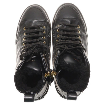 Louis Vuitton Monogram Stellar Line Liner Boa Leather High Cut Sneakers Black