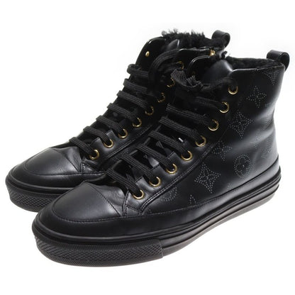 Louis Vuitton Monogram Stellar Line Liner Boa Leather High Cut Sneakers Black