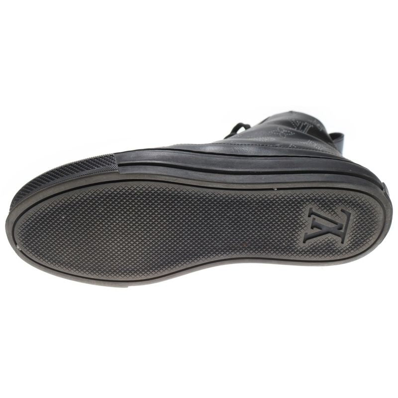 Louis Vuitton Monogram Stellar Line Liner Boa Leather High Cut Sneakers Black