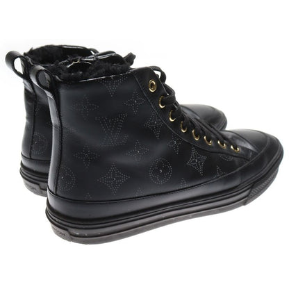 Louis Vuitton Monogram Stellar Line Liner Boa Leather High Cut Sneakers Black