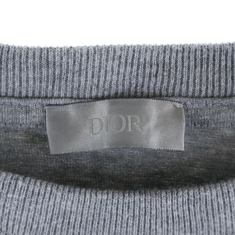 DIOR 22AW Front Embroidery Design Crew Neck Cut And Sewn Short Sleeve T-shirt