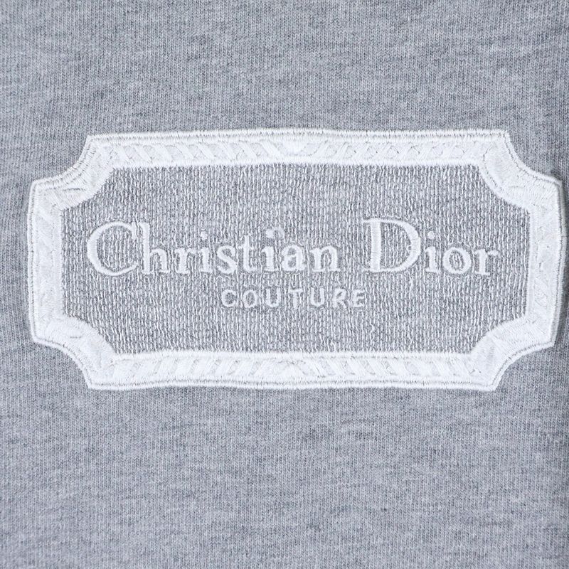 DIOR 22AW Front Embroidery Design Crew Neck Cut And Sewn Short Sleeve T-shirt