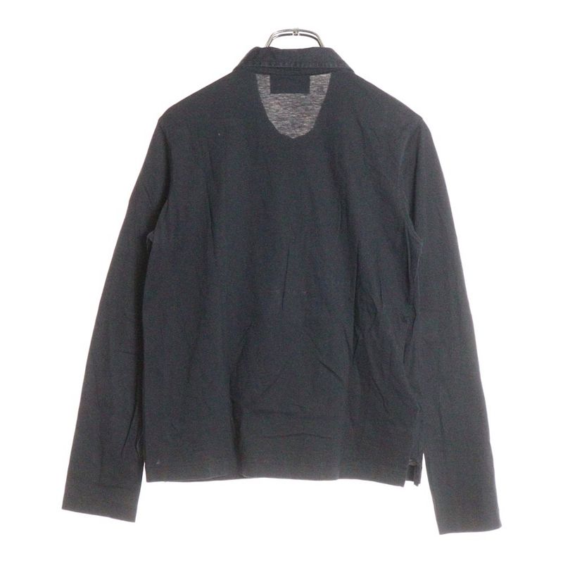 Prada Cotton Half Button Fly Long Sleeve Polo Shirt Women's Black Dna579