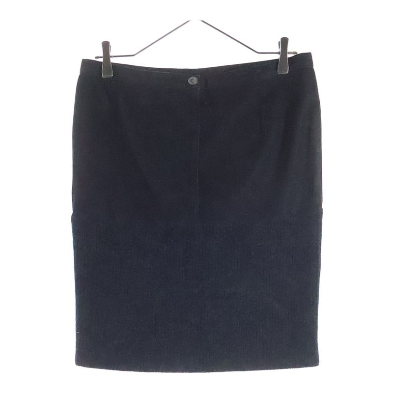 Chanel 03AW Denim Knit Docking Skirt Black P21735w03184 Women's