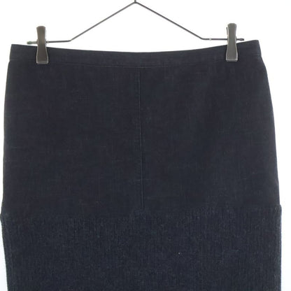 Chanel 03AW Denim Knit Docking Skirt Black P21735w03184 Women's