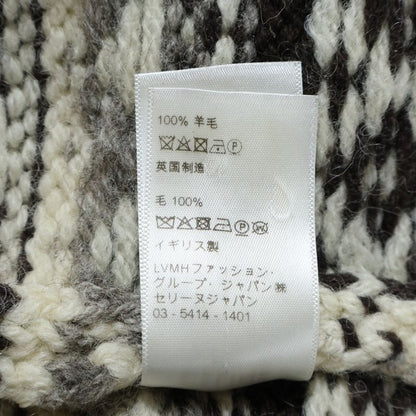 Celine 21AW Nordic Knit Hoodie Pullover Parka Ivory 2a80r107o