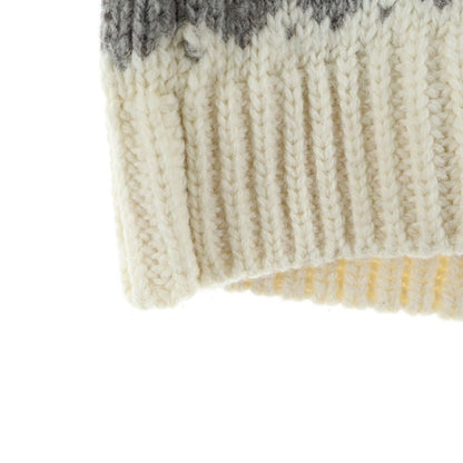 Celine 21AW Nordic Knit Hoodie Pullover Parka Ivory 2a80r107o