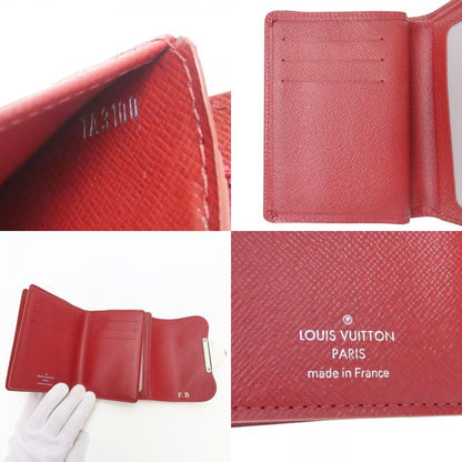 Louis Vuitton Trifold Wallet Portefeuille Joy M6658m Epi Leather Ruby Silver