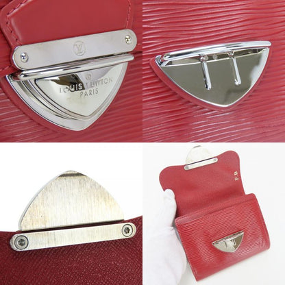 Louis Vuitton Trifold Wallet Portefeuille Joy M6658m Epi Leather Ruby Silver