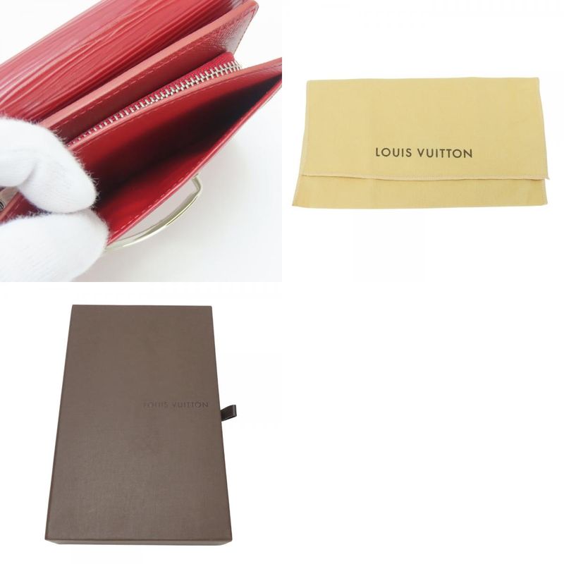 Louis Vuitton Trifold Wallet Portefeuille Joy M6658m Epi Leather Ruby Silver