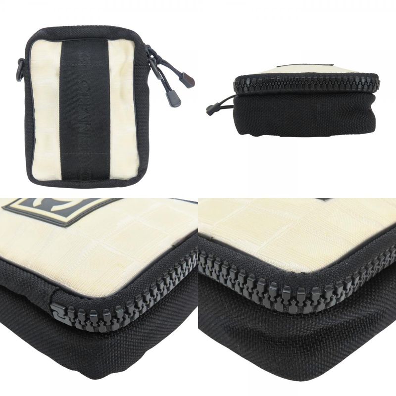 Chanel Shoulder Bag Sports Line A22059 Coco Mark Jacquard Nylon Ivory Black