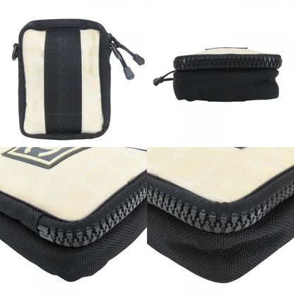 Chanel Shoulder Bag Sports Line A22059 Coco Mark Jacquard Nylon Ivory Black