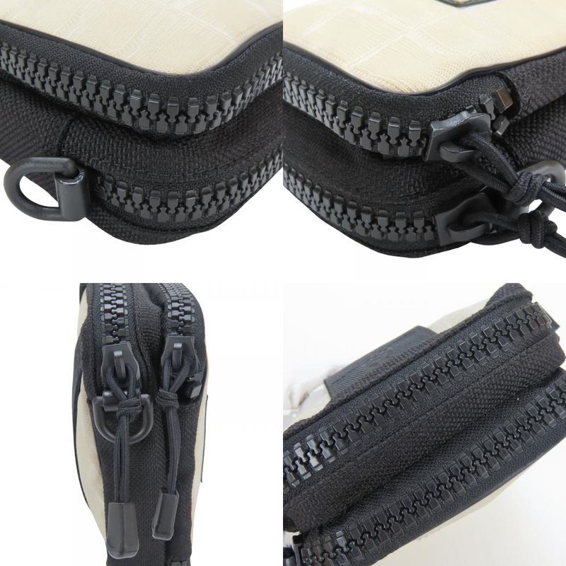 Chanel Shoulder Bag Sports Line A22059 Coco Mark Jacquard Nylon Ivory Black