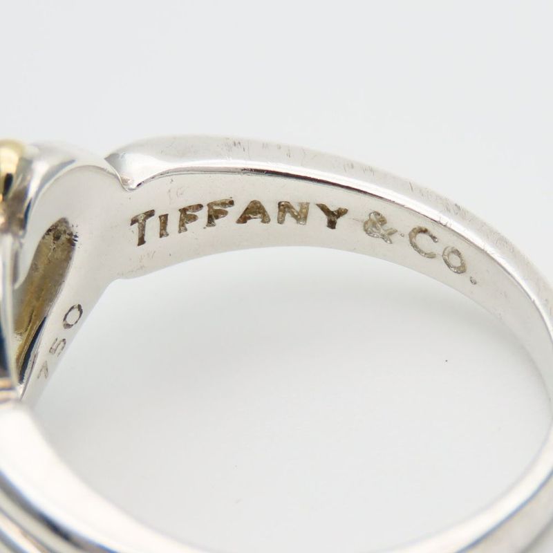 Tiffany & Co Ring ・ring Heart Ribbon Silver 925 18K Yellow Gold Approx 3.8g