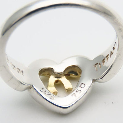 Tiffany & Co Ring ・ring Heart Ribbon Silver 925 18K Yellow Gold Approx 3.8g